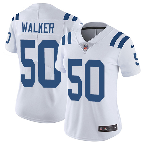 Indianapolis Colts 50 Limited Anthony Walker White Nike NFL Road Women Vapor Untouchable jerseys